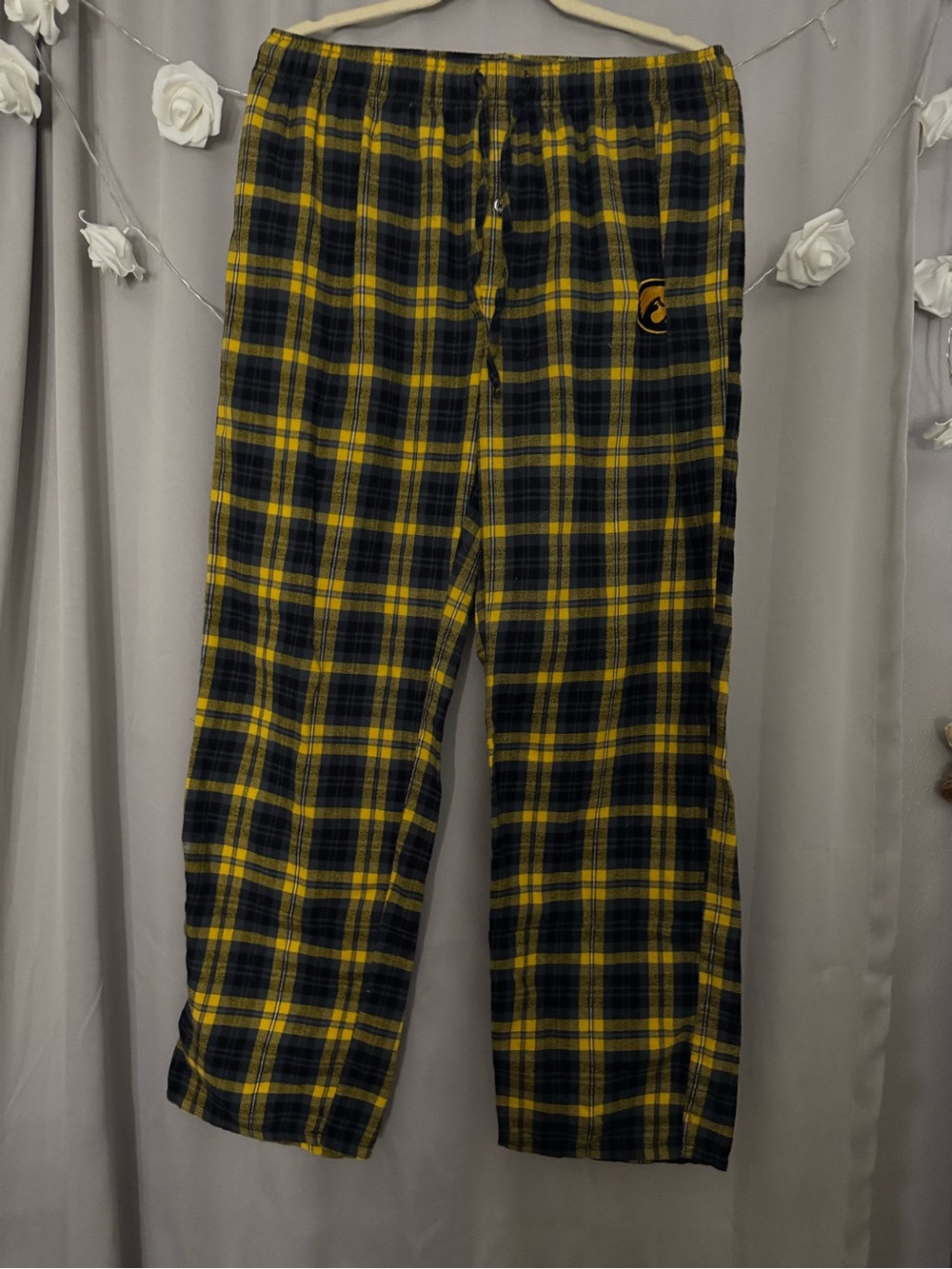 Hawkeye Yellow & Black Plaid Lounge Pants